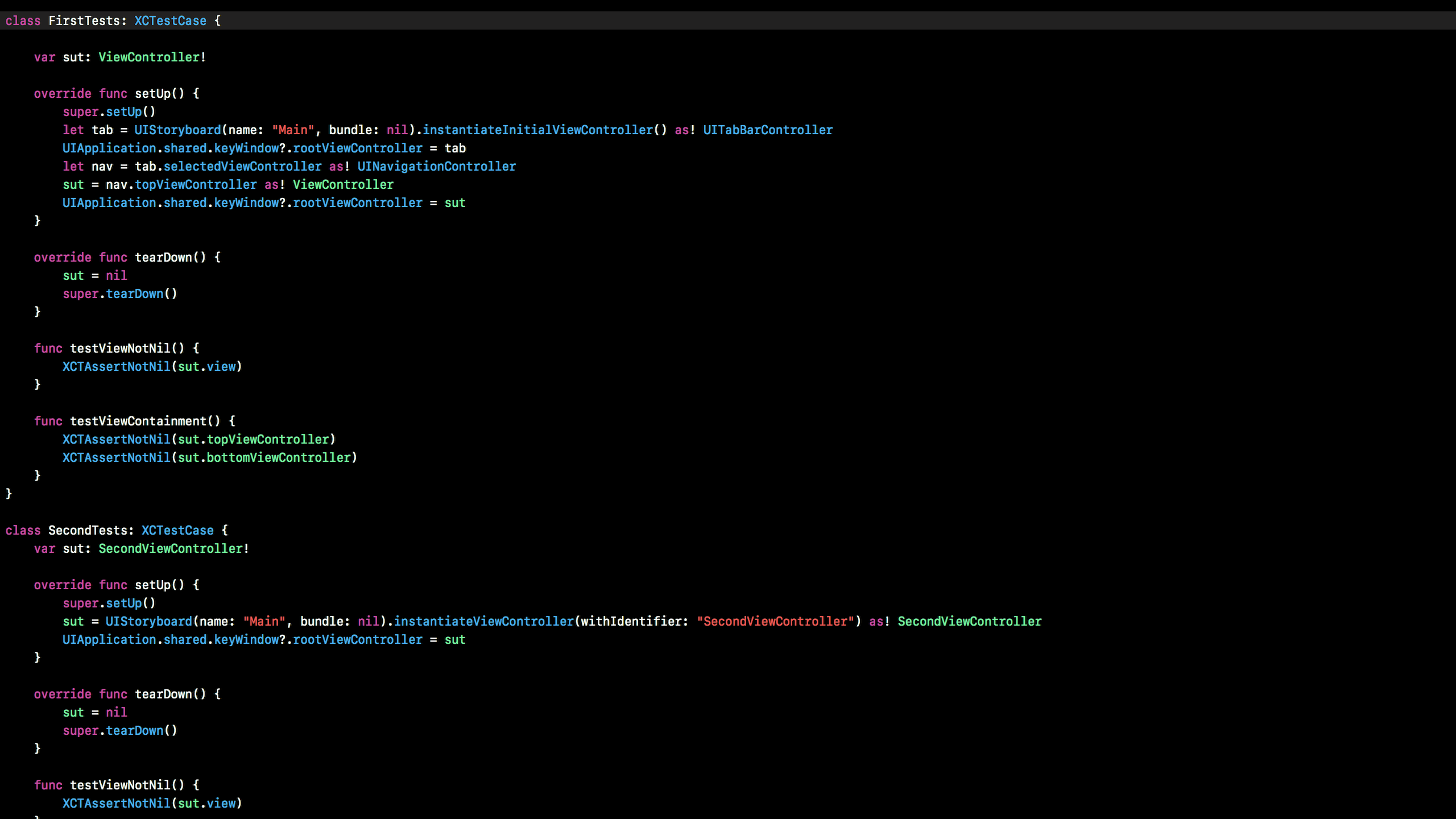 Unit Testing UITabBarControllers